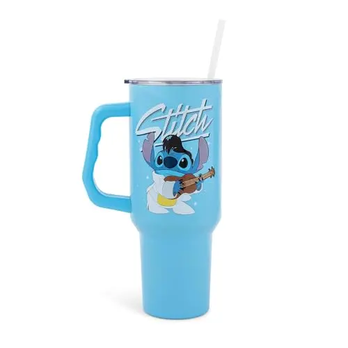 Silver Buffalo Lilo & Stitch Elvis 40-ounce stainless steel tumbler with leak-resistant lid