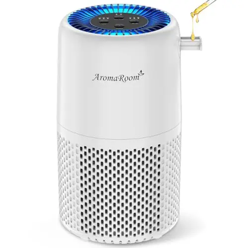 AromaRoom AP103 small white air purifier on a kitchen counter