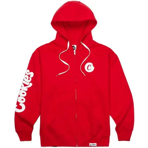 Cookies Zipper Hoodie in red and white