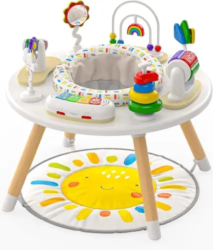 Move2Play 4-in-1 Montessori Baby Activity Center with wooden legs
