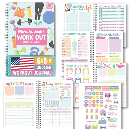 Hadley Designs HD Fitness Planner 005 undated fitness journal with flexible tracking