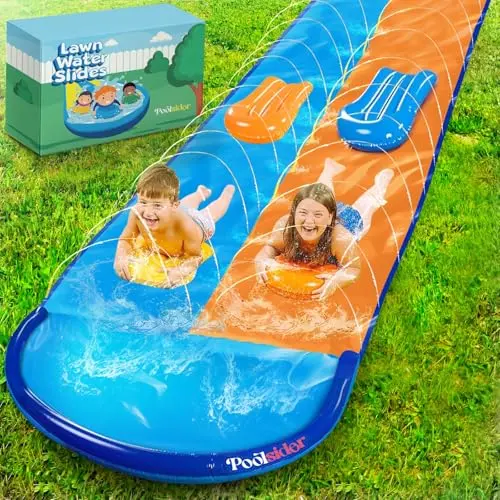 POOLSIDER 22.5 foot double lane blue and orange slip and slide