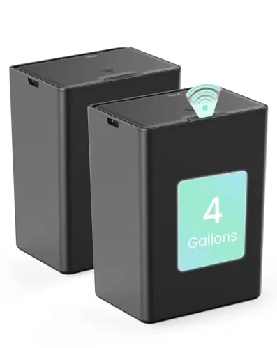 Cesun 2-pack black automatic motion sensor trash cans
