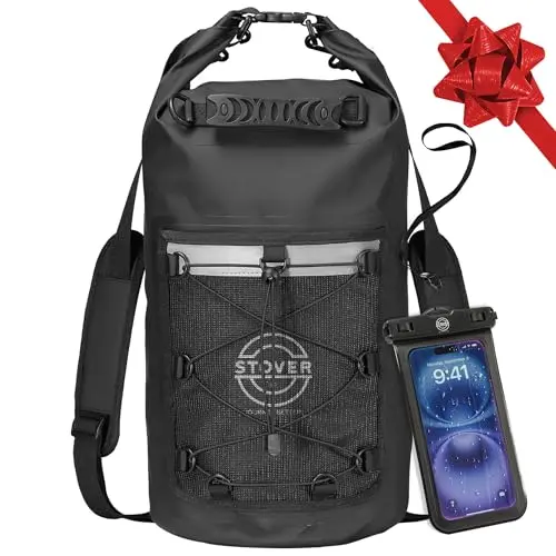 STOVER roll-top waterproof dry bag backpack with phone case
