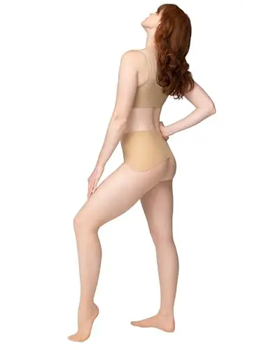 NOOSH PLAY Sheer Tights in Leche color, showing a smooth, second-skin fit