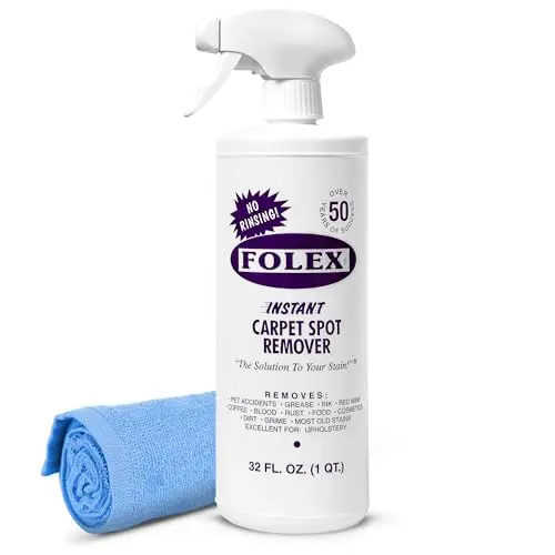 FOLEX Instant Carpet Spot Remover bottle with reusable cloth