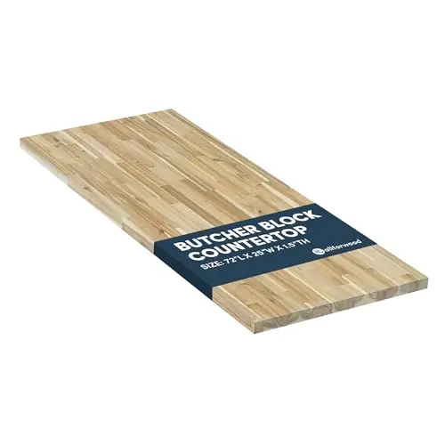 AllForWood solid hevea wood unfinished butcher block countertop slab
