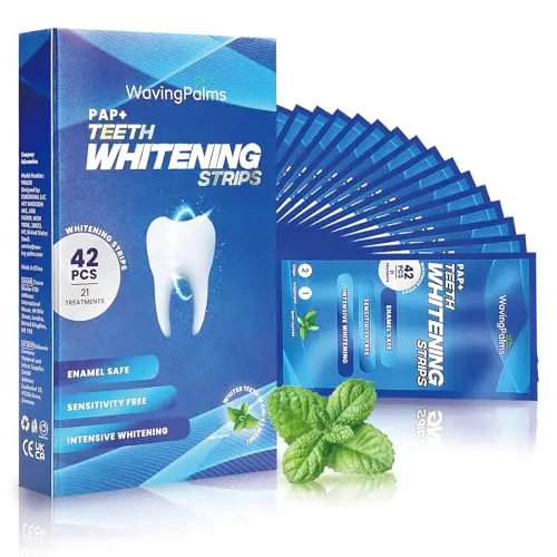 Waving Palms Sensitive Teeth Whitening Strips kit with mint flavor