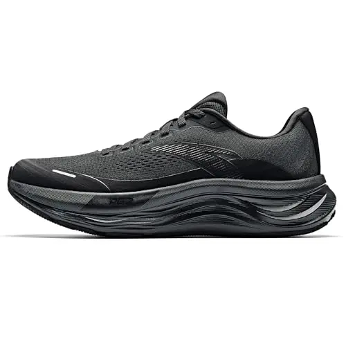 ANTA PG7 running shoes in black, showcasing mesh upper and cushioned midsole