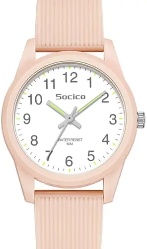 SOCICO blue and white analog watch for children