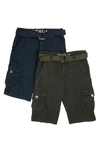 X RAY Raw X Boys Cargo Shorts in navy and olive colors