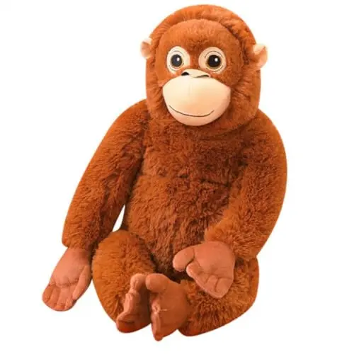 Djungelskog gorilla plush toy in black, 25-inch size, shown as a cuddly stuffed animal with a cartoonish design