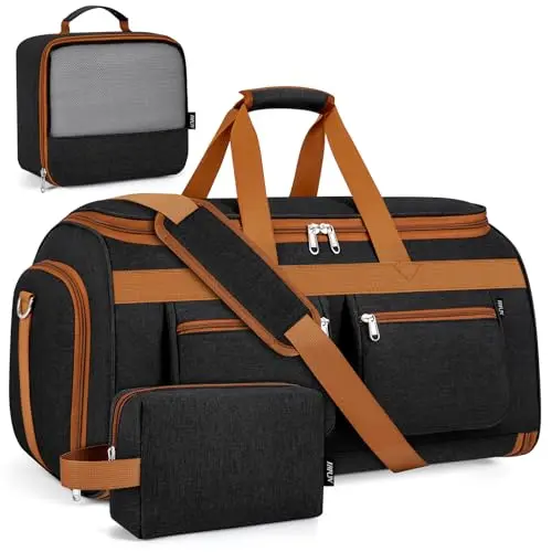 3-piece set including a convertible garment duffel bag, storage bag, and toiletry bag