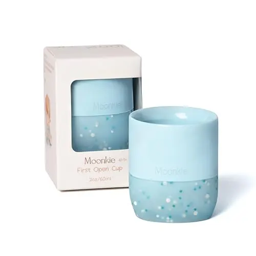 Moonkie tiny open baby cup with confetti sprinkles design