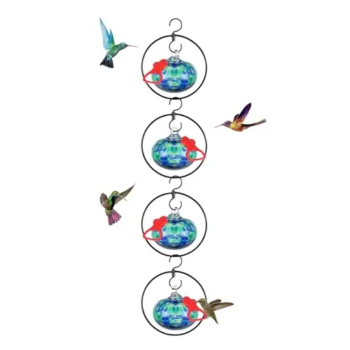 Headak Life 4-pack of circular blown glass hummingbird feeder balls