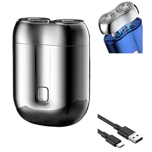 Morekfly silver mini dual-head electric shaver