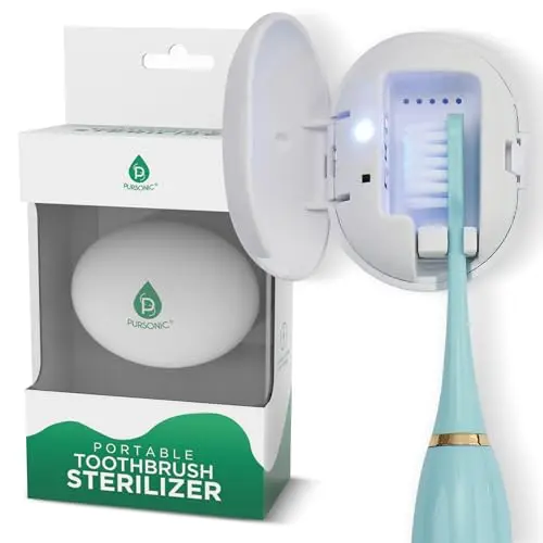 Pursonic rechargeable UV toothbrush sanitizer case in white with magnetic mount