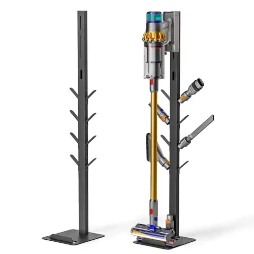 PEGZONE black vacuum stand with 8 hooks for holding attachments