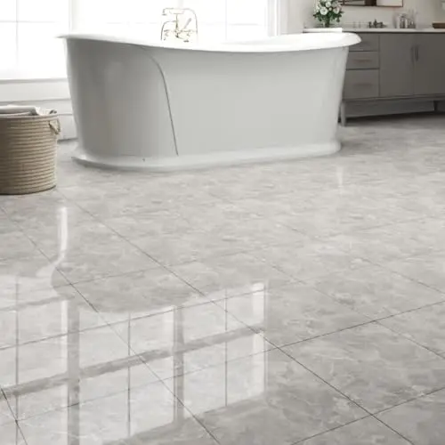 ZRJT Polish Light Grey Marble self-adhesive vinyl floor tiles