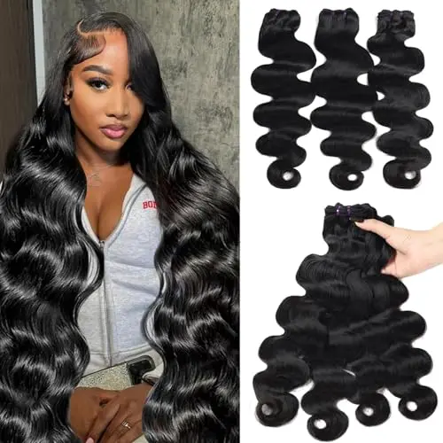 Beauty Queen Body Wave human hair bundles showing natural wave texture