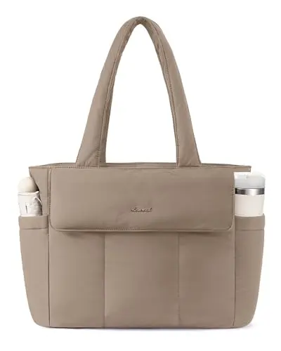 LOVEVOOK puffer laptop tote bag for women, ideal for nurses