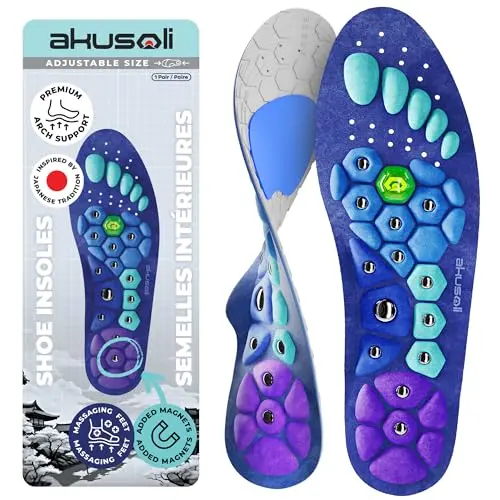 Akusoli Insoles for Men and Women with Magnetic Arch Support