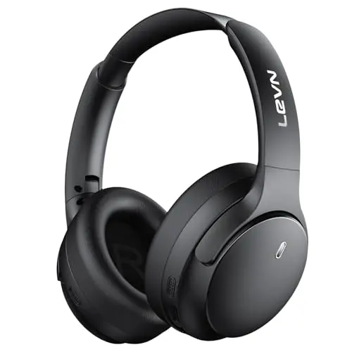 LEVN Hybrid Active Noise Cancelling Headphones with Bluetooth 5.4