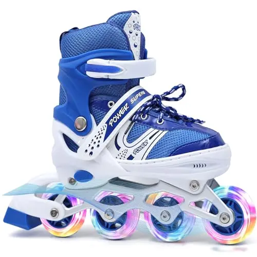 KDJ black adjustable inline skates for kids with basic features