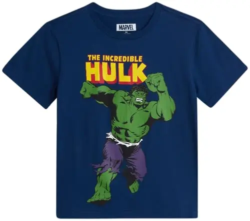 Marvel Avengers boys graphic t-shirts featuring Spider-Man, Hulk, Iron Man, and Captain America