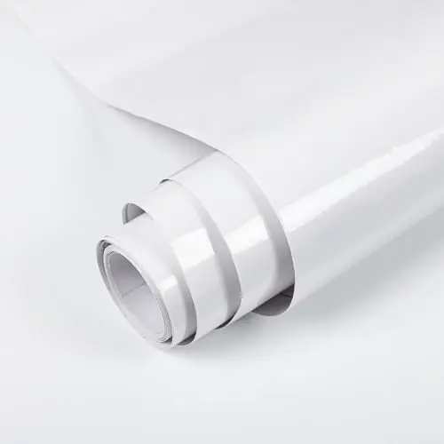 TANONE pure glossy white contact paper roll with no glitter