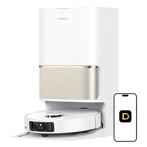 Dreame L50 Ultra robot vacuum in white, showcasing its extendable arms for corner cleaning.