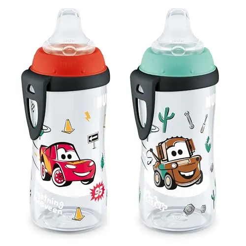 NUK Active Sippy Cup with Disney Cars design and carrying clip