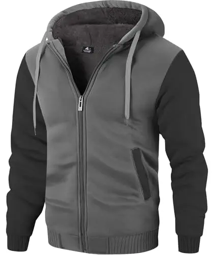 ZITY Men's Zip Up Hoodie in a neutral color, showing the front zip and pockets