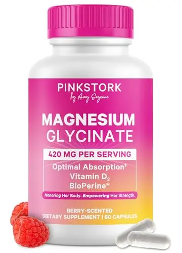 Pink Stork Magnesium Glycinate with Vitamin D bottle