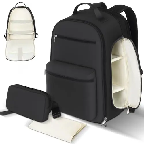 HOMIGLAM lightweight diaper backpack with side access and waist bag