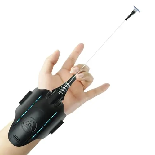 LED Spider-Man web shooter launcher with glove and retractable rope