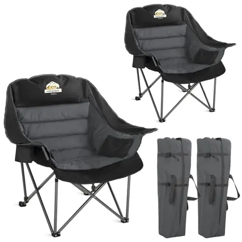 Colegence set of two oversized padded camping chairs