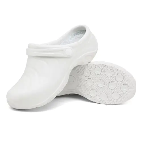 Scecocrs white non-slip clogs for women