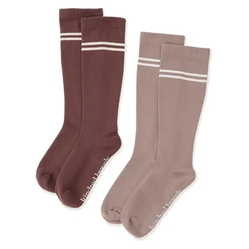 Kindred Bravely Compression Socks in Taupe and Redwood colors