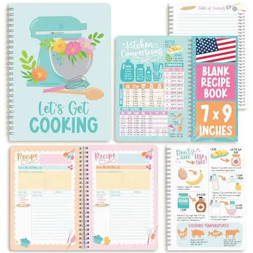 Hadley Designs Recipe Book in teal pastel color with spiral binding