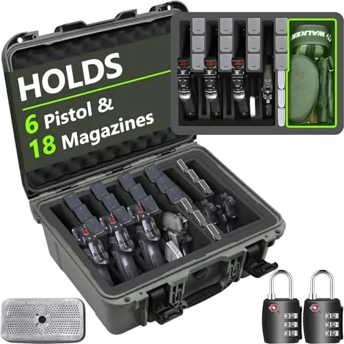 TUROKACASE heavy-duty case for six handguns, includes two TSA locks