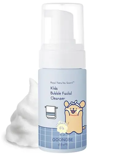 GOONGBE Kids' Bubble Facial Cleanser bottle with cartoon maltese dog design