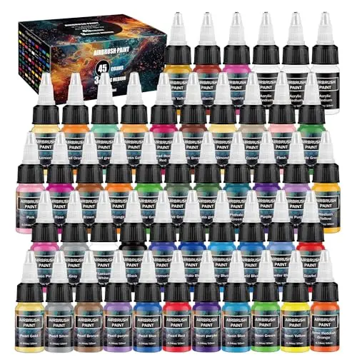 EKOHERR 45-color airbrush paint set with thinners