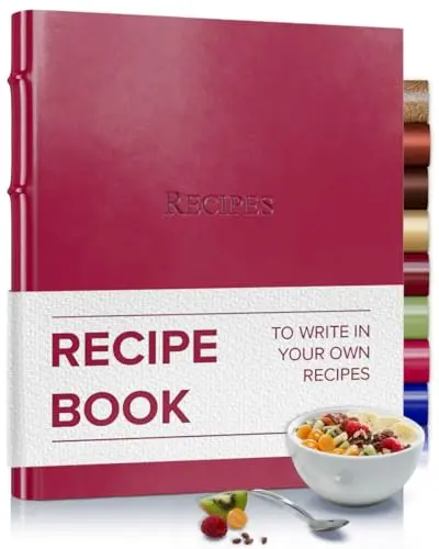 Gallery Leather Acadia Wild Rose personalized recipe book with rose pattern and customization option