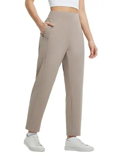 BALEAF women's ankle-length dressy slacks with six pockets in khaki.