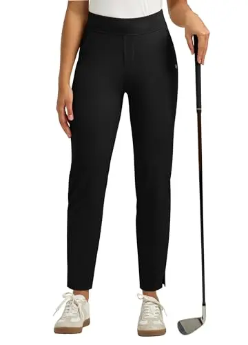 Willit Women's ankle-length black pants with a dressy casual style