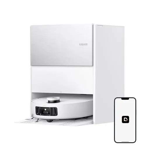 Dreame Aqua10 Roller robot vacuum in white, highlighting its roller mop and compact base.