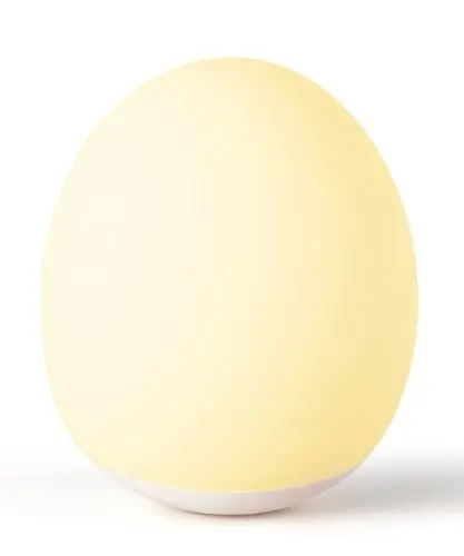 AuroraNiteBeam white silicone egg-shaped night light
