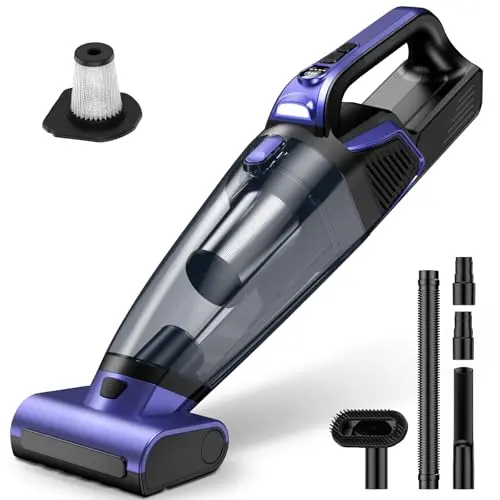 RELIDOL purple cordless handheld vacuum with motorized brush and LED light