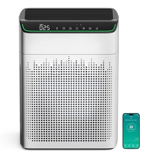 Morento MR5866 smart air purifier with WiFi, Alexa, and dual air intake